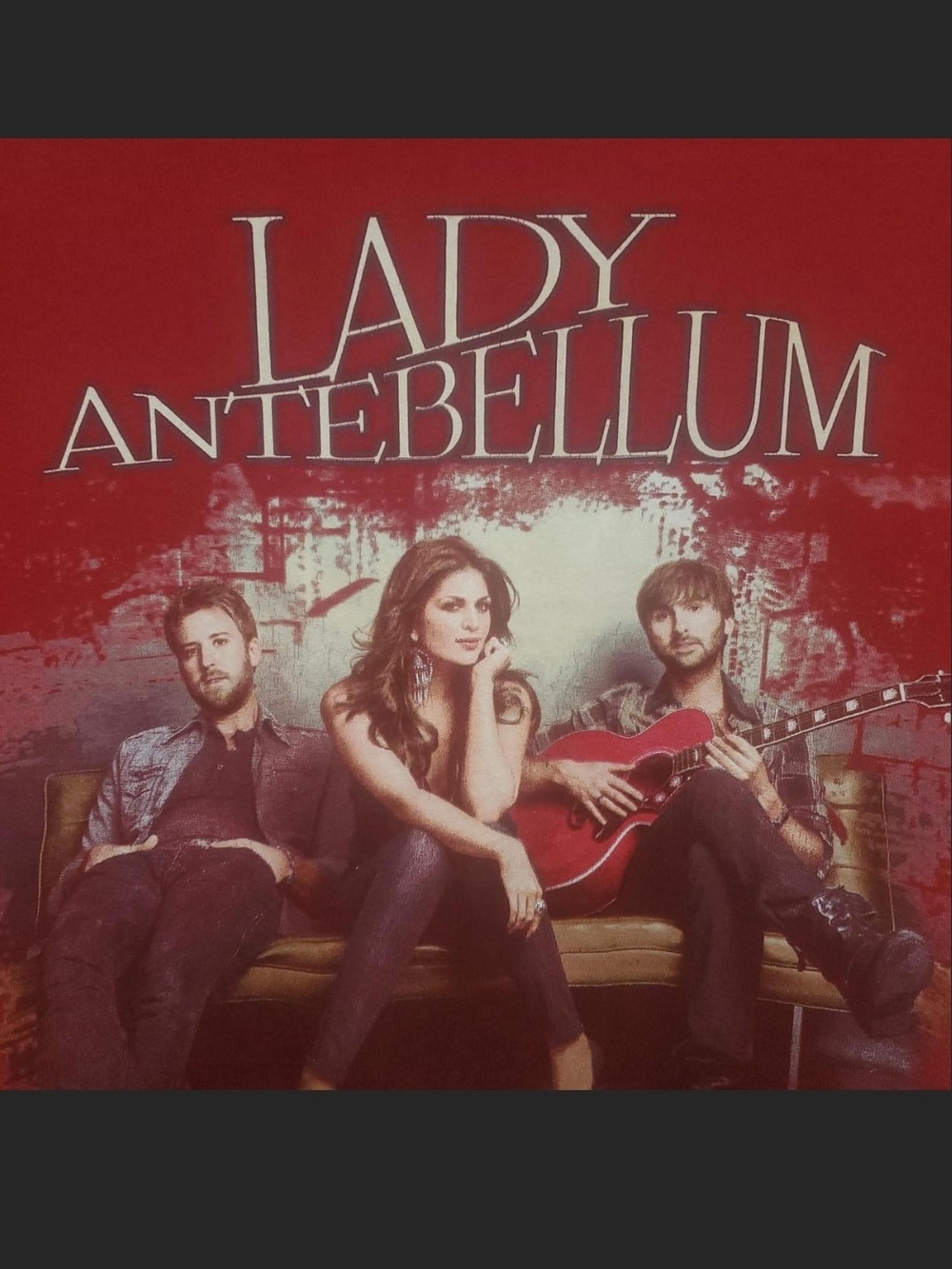 Red Graphic Lady Antebellum Tshirt 2011 Tour Size Medium